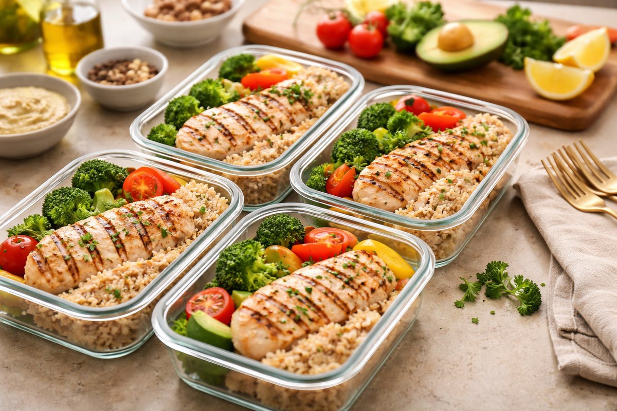 Repas healthy riche en protéines pour prise de masse femme